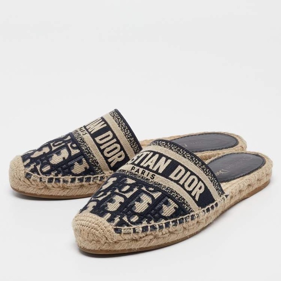 Christian Dior Granville Oblique Monogram Closed Toe Slip On Mule